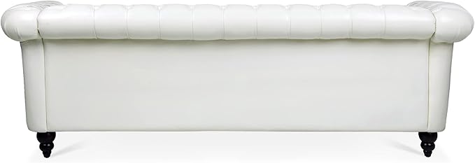 LEVNARY Chesterfield Sofa, Classic Tufted Upholstered Leather Couch, Modern 3 - Image 8