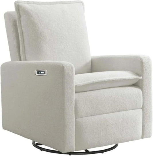 Oxford Baby Uptown Power Recliner/Glider, Boucle White by OxfordBaby