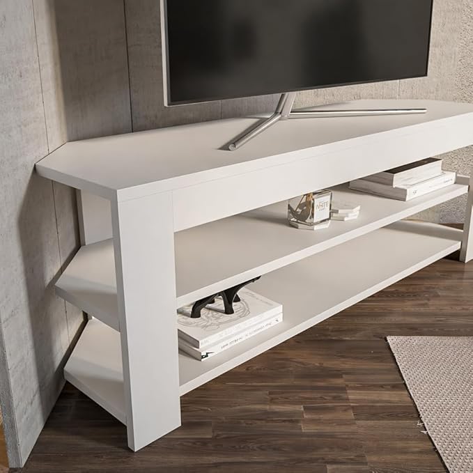Decorotika Rita Corner TV Stand, Modern Entertainment Center - Image 4
