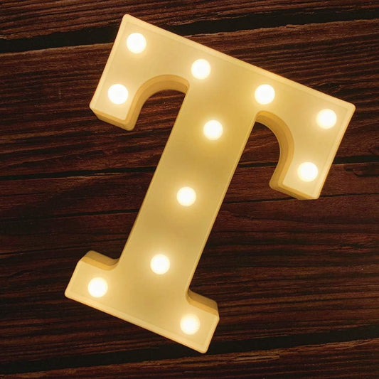 MUMUXI Marquee Light Up Letters | Large Light Up Numbers | Battery Powered and Bright with Every Letter of The Alphabet | for Wedding, Birthday, Party, Celebration, Christmas or Home Decoration (T)