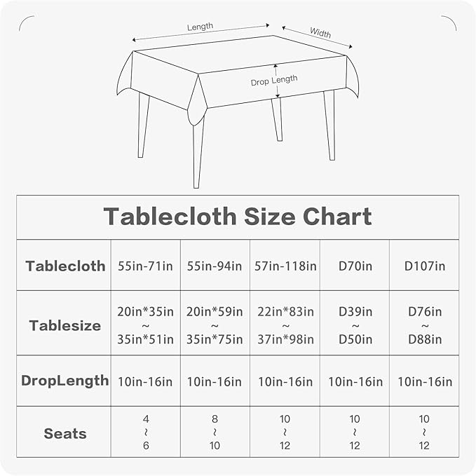 BALCONY & FALCON Round Tablecloth Washable Wrinkle Resistant and Water Proof - Image 6