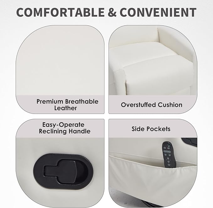 Trustyue Swivel Rocker Recliner Chair, 360° Swivel Recliner - Image 7