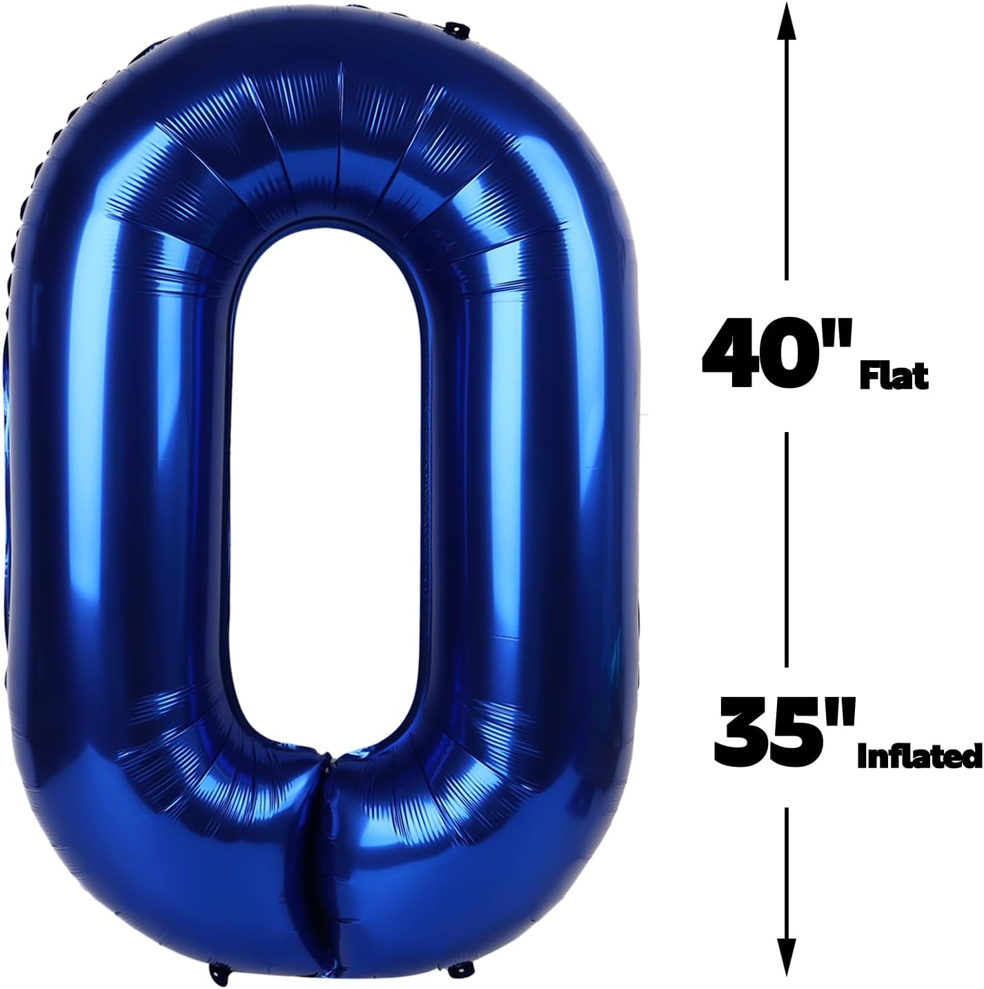 Night Blue 40 Inch 0 Number Balloons, 0 Decorations for 10 20 30 40 50 60 70 80 90 100 Birthday, Night Blue Foil Giant Birthday Graduations Anniversary Party Balloon