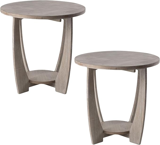 Set of 2 Rustic Farmhouse End Table by COZAYH