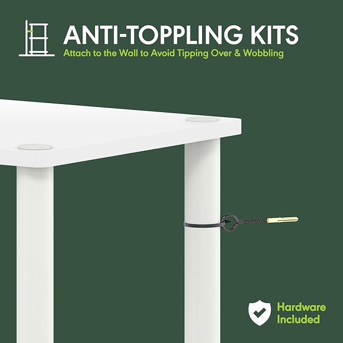 Furinno Turn-N-Tube Storage Shelves, 5-Tier Book Shelf, Corner Shelf, Toolless - Image 3