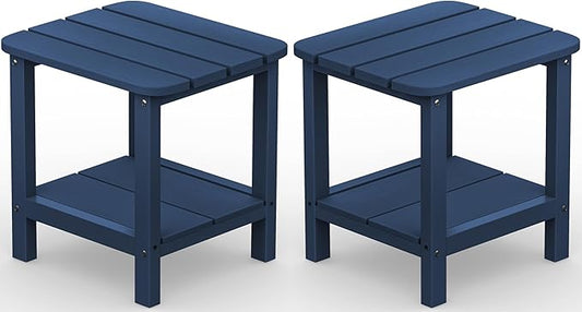 SERWALL Adirondack Table Set of 2, Outdoor Side Table- Blue by SERWALL