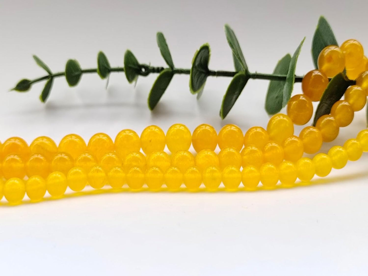 Stone Beads 8mm 100pcs Yellow Chalcedony Beads Round Loose Gemstones Beads for Bracelet Necklace Jewelry Making (8mm, 60832 Yellow Chalcedony)
