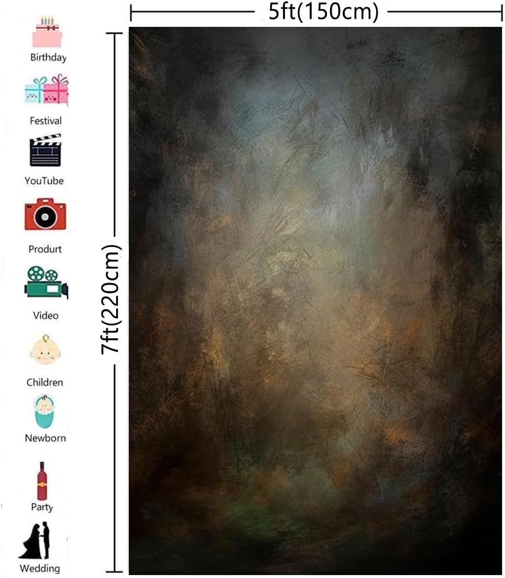 5x7ft Old Master Mottled Portrait Photography Backdrops Abstract Rust Spots Backdrop Background for Photoshoot