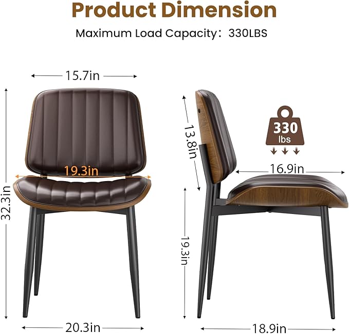 YaFiti Dining Chairs Set of 4, Mid Century Modern Dining Room Kitchen Chairs - Image 2