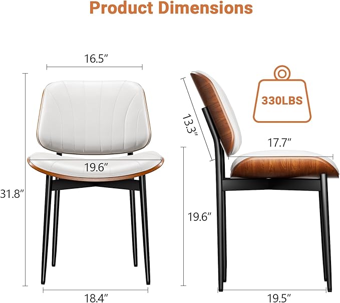 YaFiti Dining Chairs Set of 8, Dining Room and Kitchen Chairs, Mid Century - Image 2