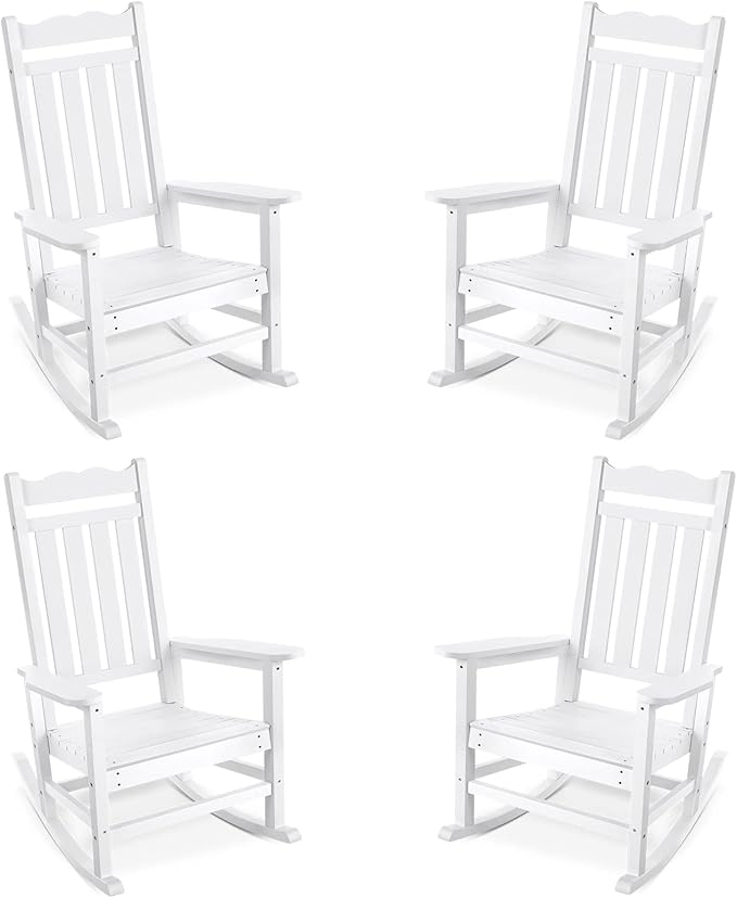 Stoog Outdoor Rocking Chairs Set of 4, All-Weather Resistant Porch Rocker by Stoog