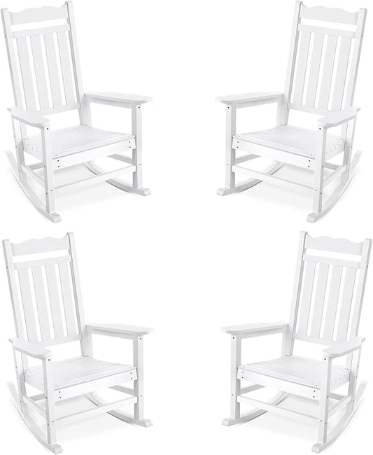 Stoog Outdoor Rocking Chairs Set of 4, All-Weather Resistant Porch Rocker by Stoog