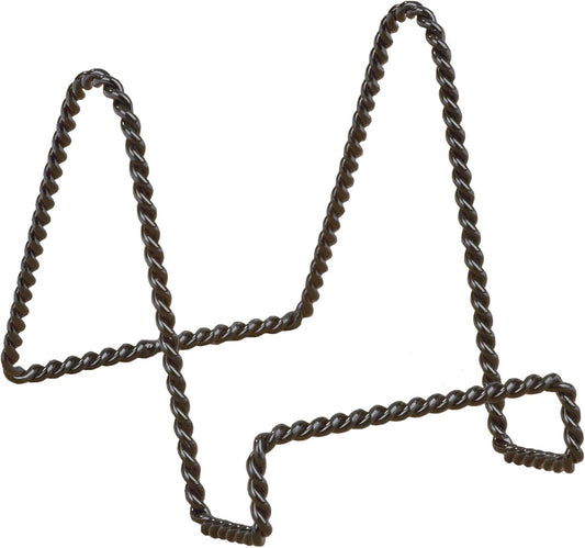 Tripar Decorative Twisted Wire Stand, Black Display (4 Inch Depth) - Tabletop Display - Handcrafted Square Edge Design for Sleek & Modern Look - Perfect for Kitchen Cookbooks, Plates, Photos & More