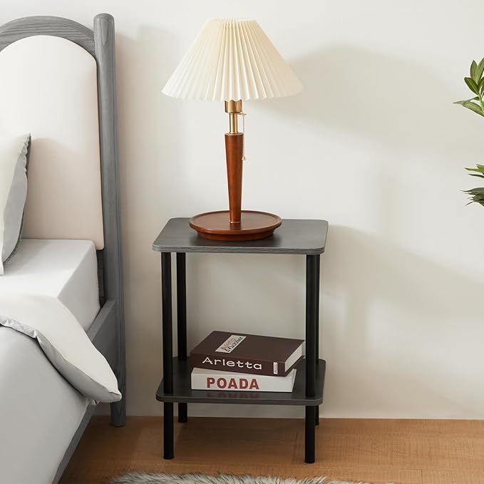 Apicizon 2 Tier End Table Set of 2, Boho Side Table - Image 2