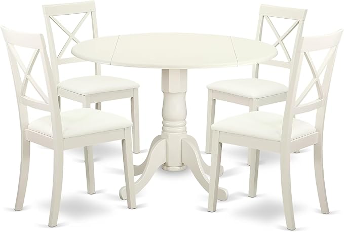 East West Furniture DLBO5-LWH-LC 5 Piece Dining Room Furniture Set Includes a by EastWestFurniture