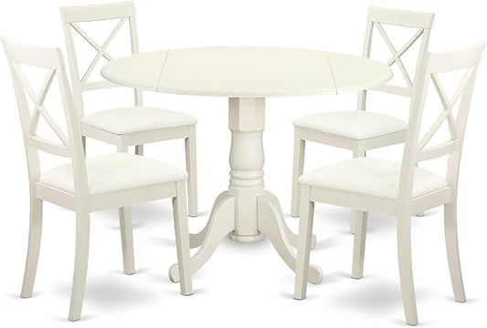 East West Furniture DLBO5-LWH-LC 5 Piece Dining Room Furniture Set Includes a by EastWestFurniture