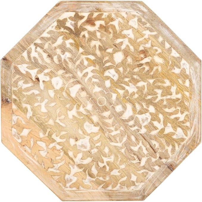 vidaXL Bohemian-Style Side Table in Solid Mango Wood - Image 6