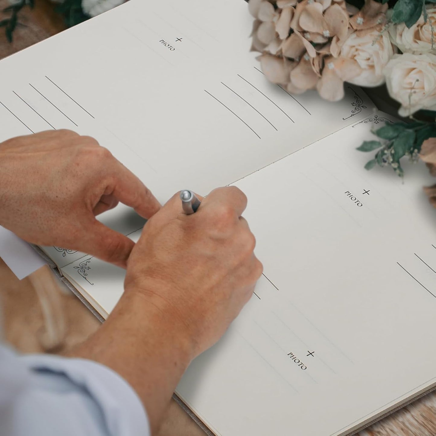 Vienrose Wedding Guest Book Set with 2 Vow Books and A Guest Book,Sign-in Book Personalized Linen Guestbook Polaroid Guest Book Wedding Reception Registry Book