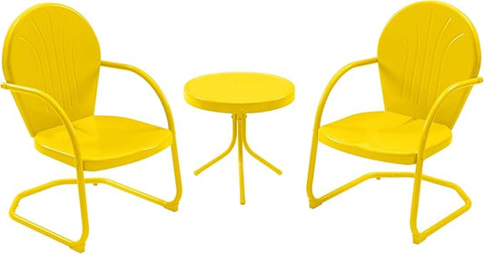 Patio Bistro Set Retro Metal Outdoor Seating Set Conversation Set 3 Pieces by RICNOD