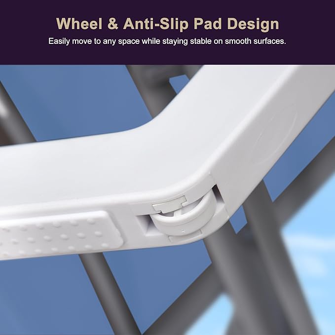 PURPLE LEAF Patio Chaise Lounge Chair Set of 3 Outside Aluminum Plastic - Image 6