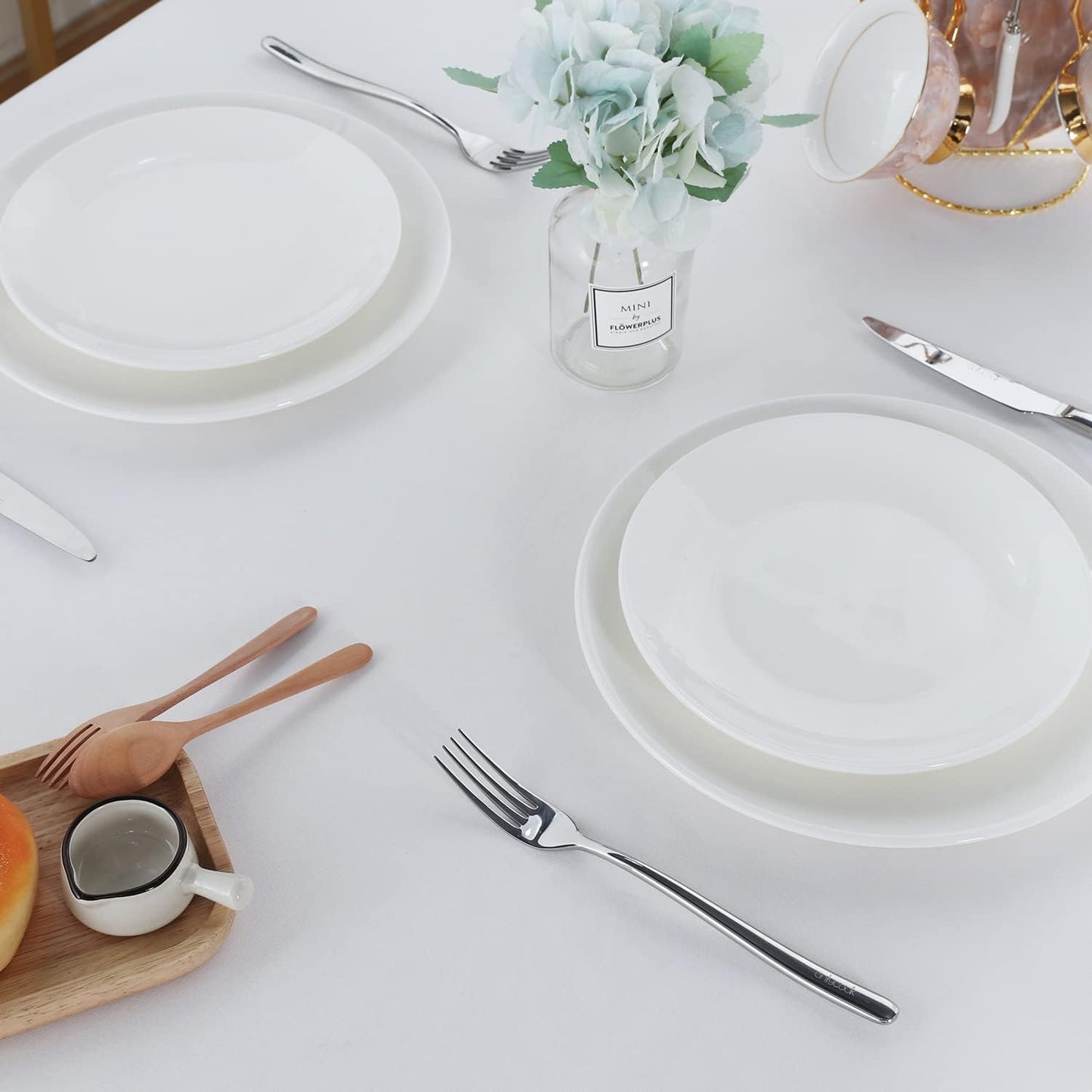 Fitable Rectangle Tablecloth Stain and Wrinkle Resistant Washable Polyester Table Cloth for Buffet Parties and Camping (54x78 inch, White)