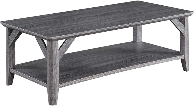 HomeStock Asian Aesthetics Coffee Table, Rustic Style, 2 Spacious Shelves - Image 2