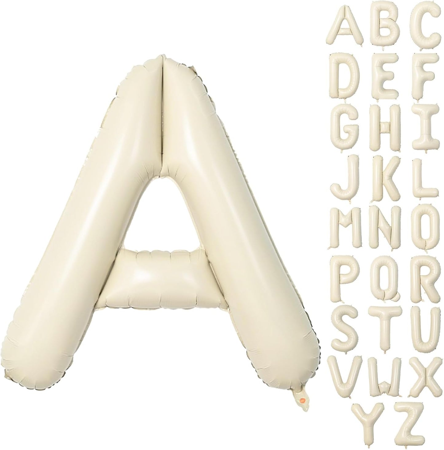 40 Inch Letter Balloons A, Big Custom A-Z Alphabet Foil Name Balloon Cream White, Self Inflating Beige Customize Helium Balloon Letters A for Women Girls Birthday Bride Baby Shower Party Decorations