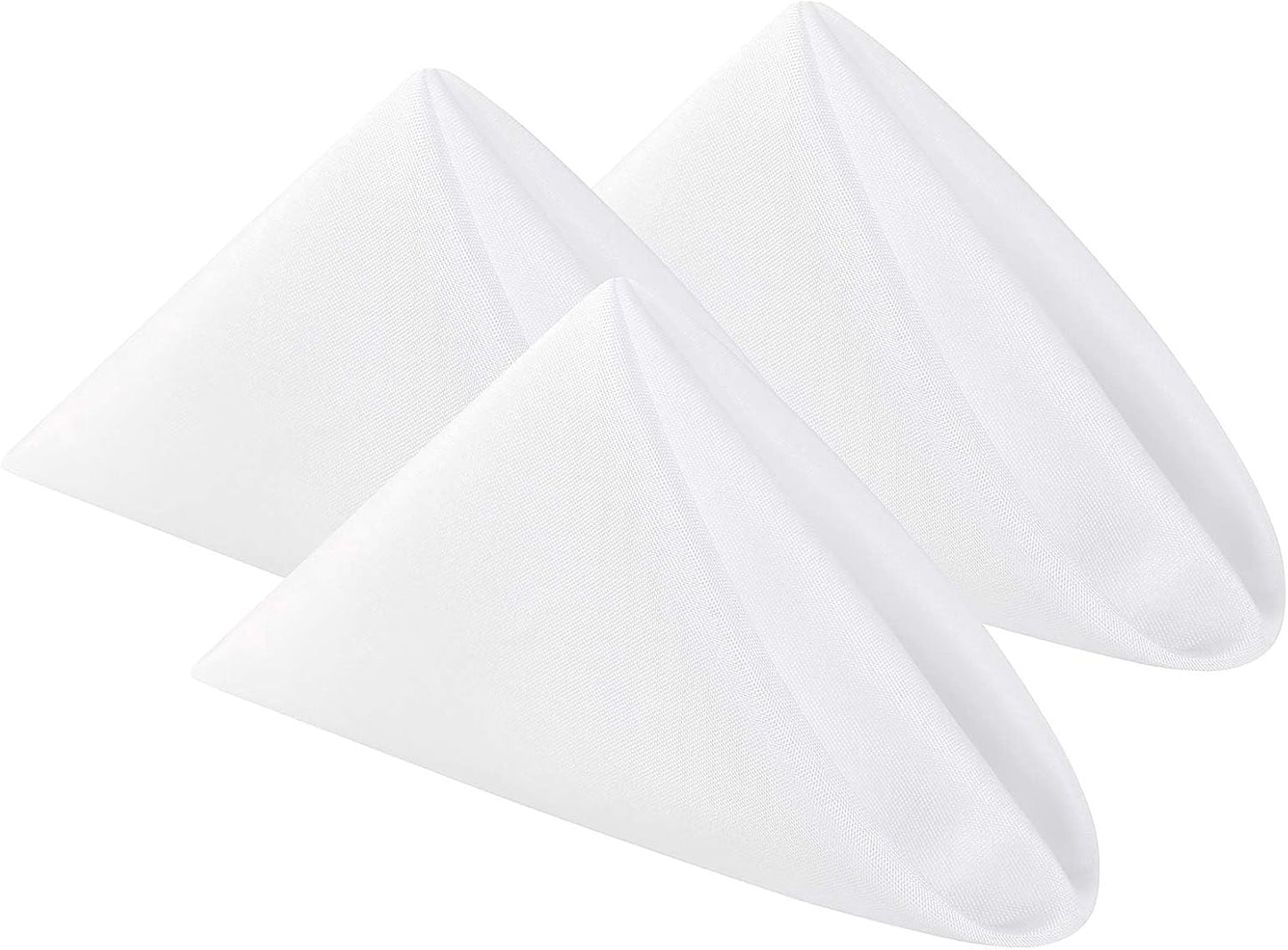 Cloth Napkins 20x20 inch Washable Polyester Dinner Napkins Soft Table Napkins for Wedding Party Dining Banquet(White,25PCS)