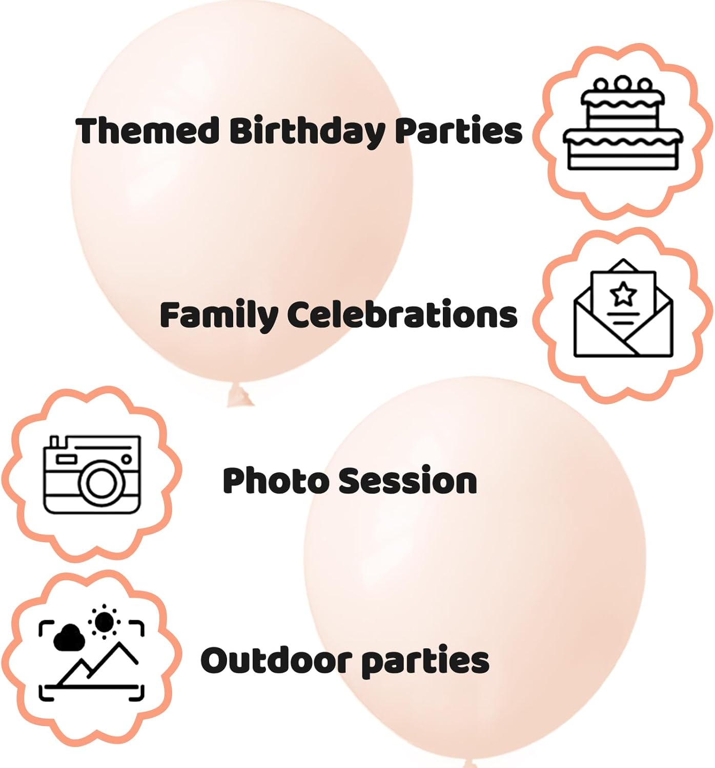 110pcs Pastel Orange Balloon 12 Inch, Pastel Orange Latex Balloons for Birthday Party Baby Shower Wedding(with 2 Ribbons).