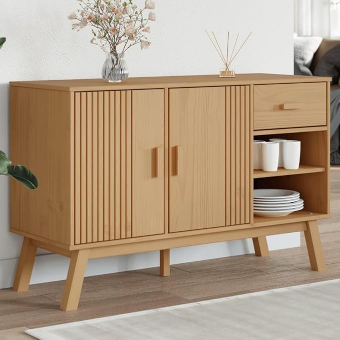 Scandinavian Solid Pine Sideboard by Unknown