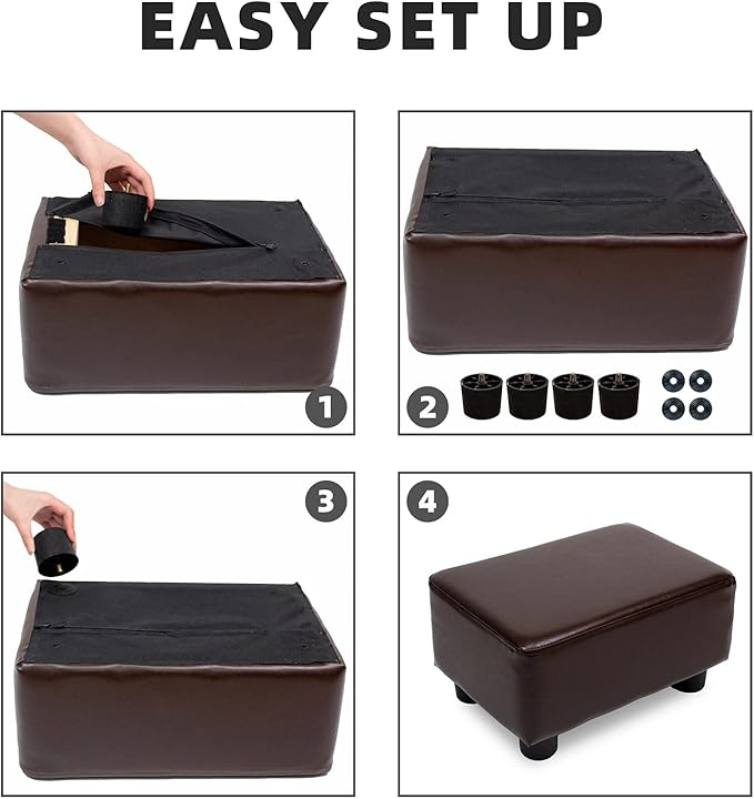 CAROLMADE Small Foot Stool Ottoman Footstool - Image 7