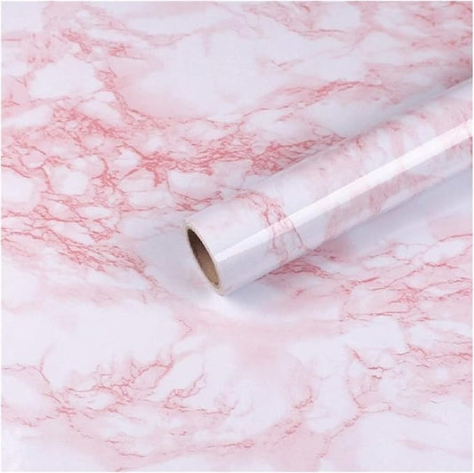 practicalWs 15.7 in x 236.2 in Self-Adhesive White Pink Marble Removable by practicalWs