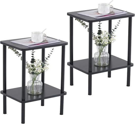 Apicizon 2 Tier End Table Set of 2, Small Side Table by APICIZON