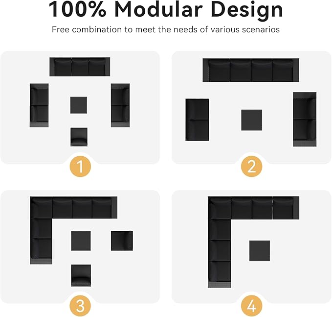 Aoxun Patio Furniture Set, Widen Armrests Wicker Outdoor Sectional - Image 9