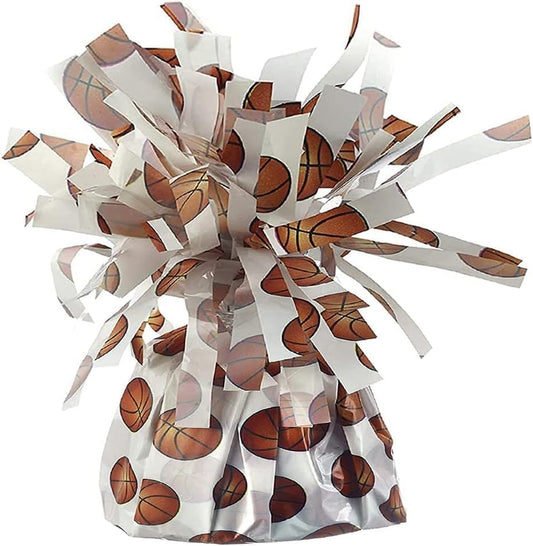 PMU 3 Pcs Kisses Basketball Balloon Weights - Decorative Balloon Weight for Christmas, Thanksgiving, Birthday, Party Favors, Wedding & Baby Shower - 6oz. Basketball, Pkg/3