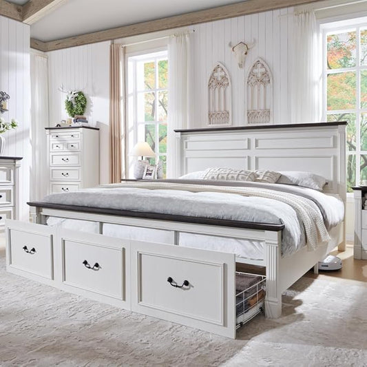 Aitjunz Farmhouse King Size Bed Frame by AITJUNZ