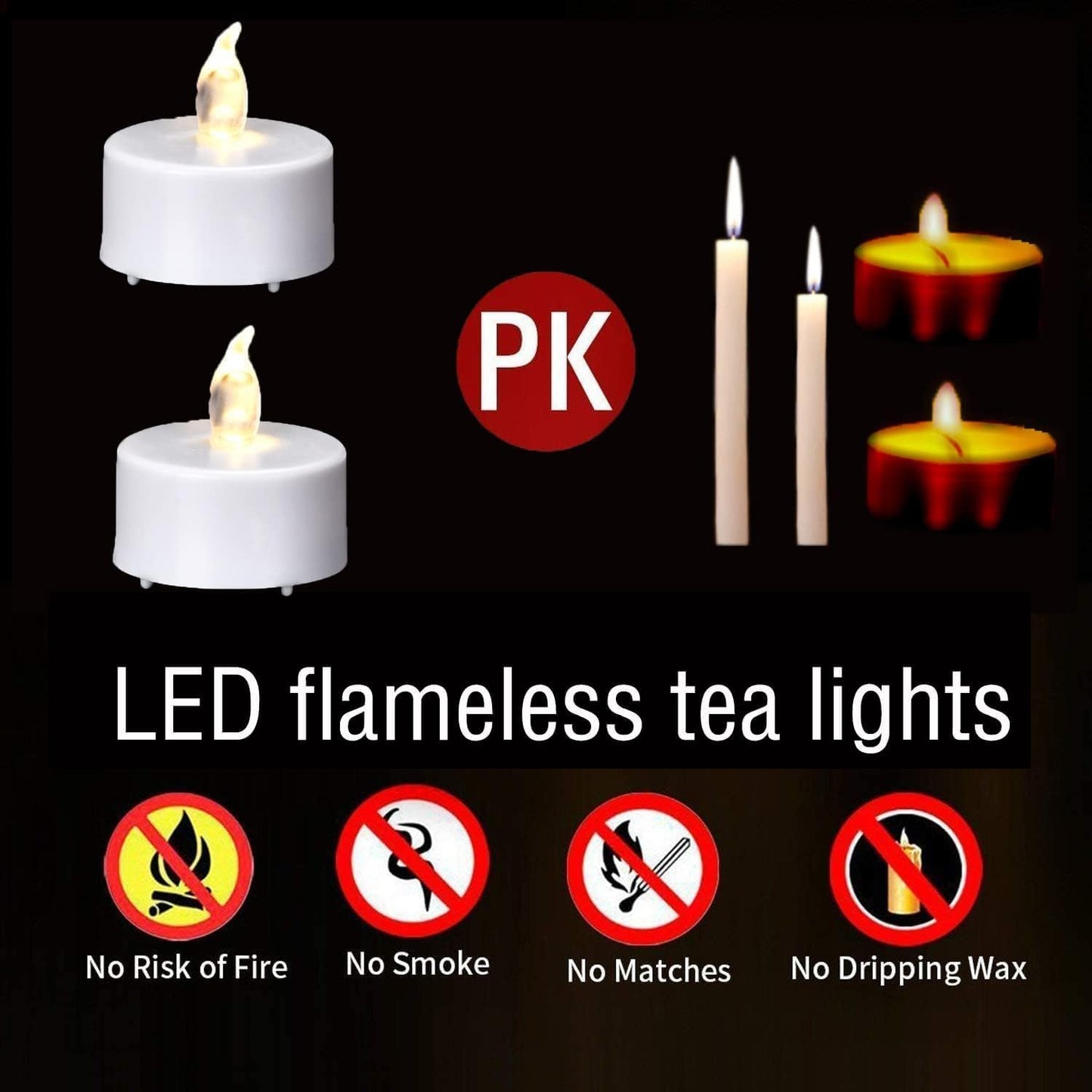 Tea Light Candles with Remote Control,Flickering Flameless LED Candle,Long Lasting 400+Hours,Battery Operated with Timer for Home Decoration Seasonal &Festival Celebration WarmWhite (24pcs)