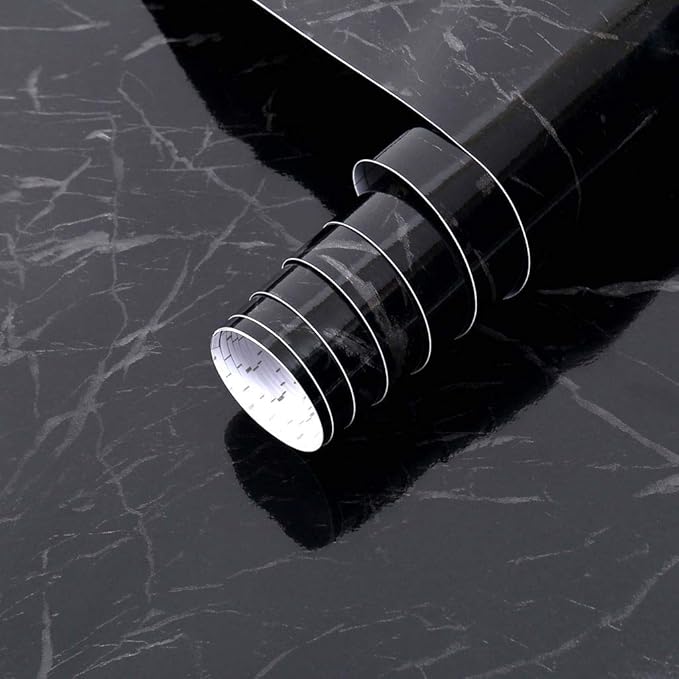 Arthome Black Marble, 11.8x100 Inches Peel and Stick Wallpaper, Marble Contact by ArthomeWALLDECOR