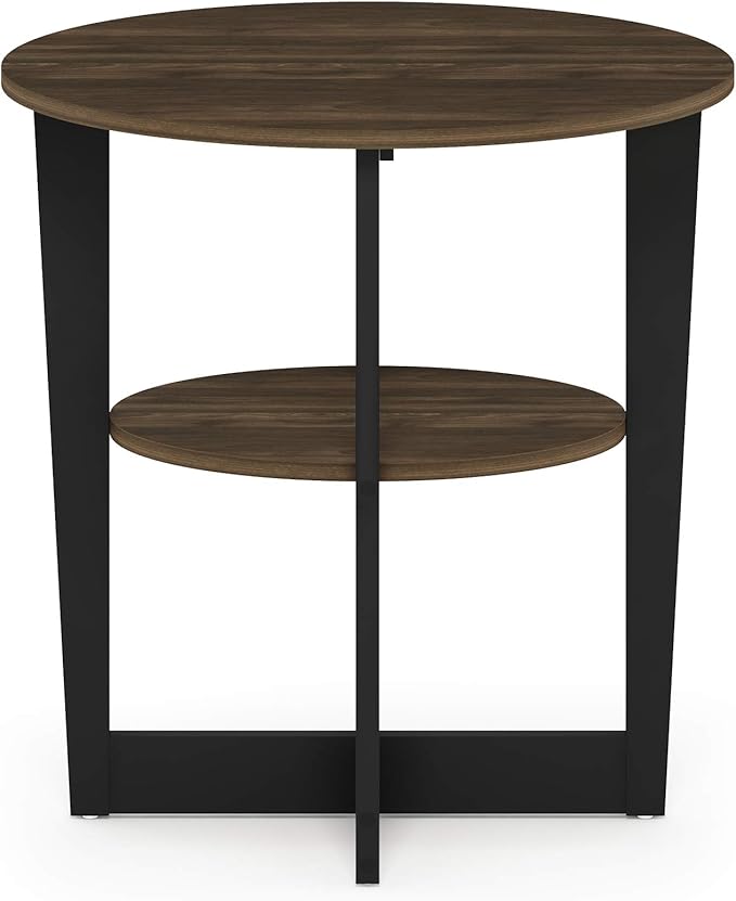 Furinno JAYA Side Table, 2-Tier Round Modern End Table - Image 5