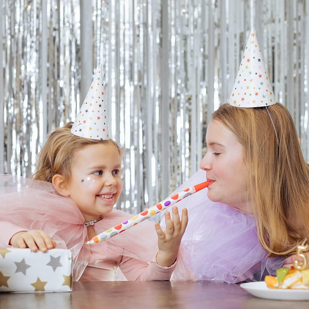 2 Pack Silver Backdrop Curtain Party Decorations Foil Fringe Backdrop Silver Tinsel Streamers Birthday Bachelorette New Year Christmas Wedding Baby Shower Disco Party Decorations