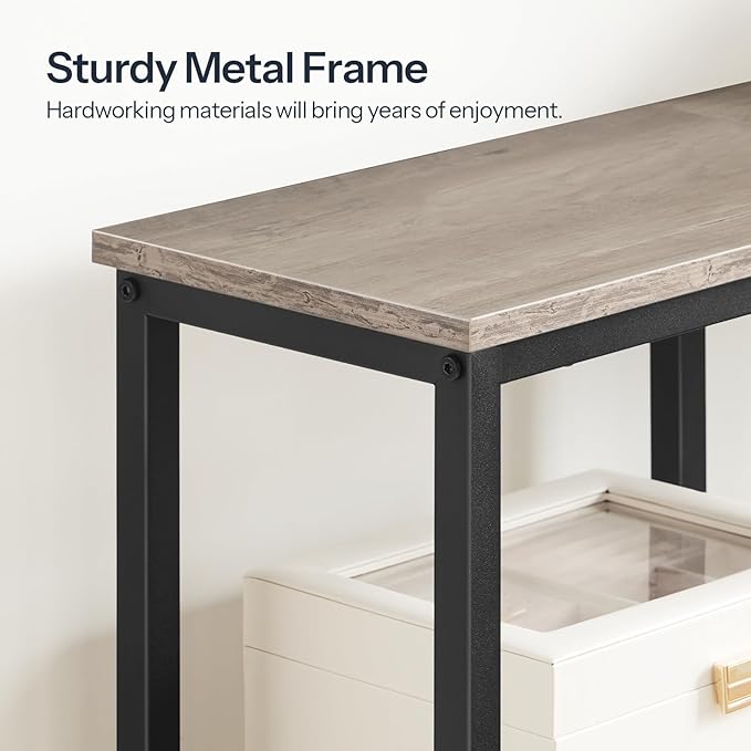 HOOBRO Narrow Console Table, Sofa Table, 4-Tier Industrial Entryway Table - Image 7