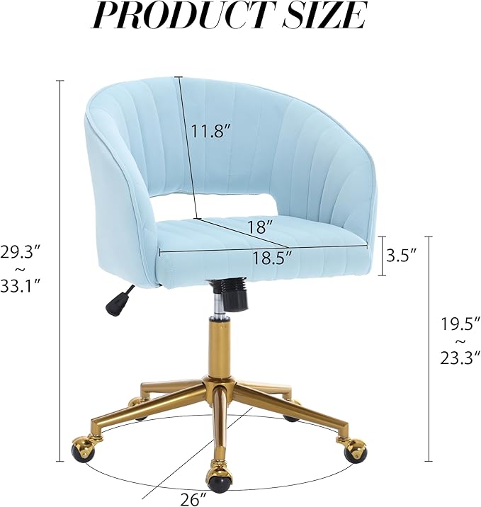 KCC Home Office Chair Swivel Desk Chair Accent Armchair Upholstered Modern - Image 3