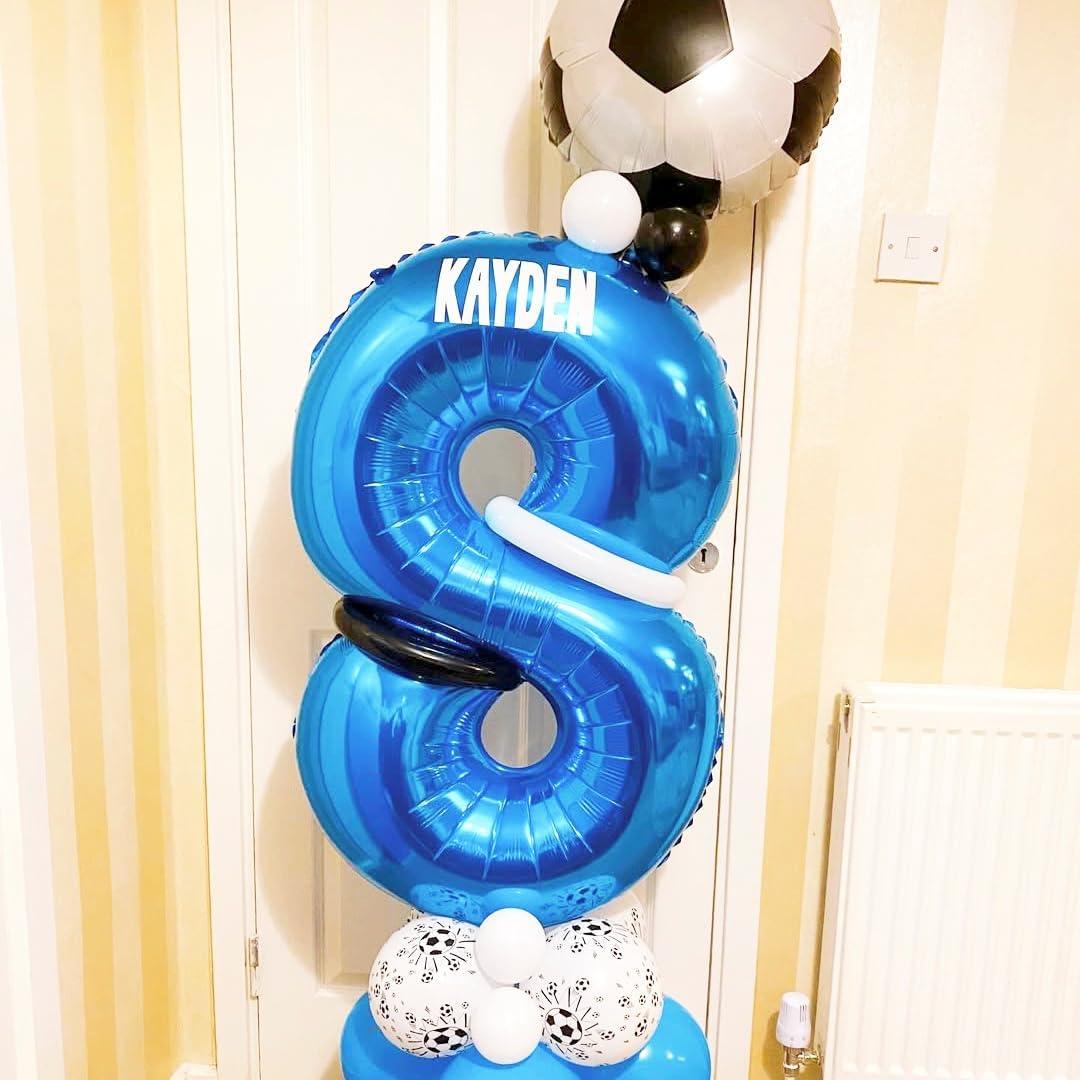 Blue 4 Balloon Number,40 Inch Number 4 Balloon Big Blue 4 Foil Mylar Helium Balloon for Birthday Party Decorations