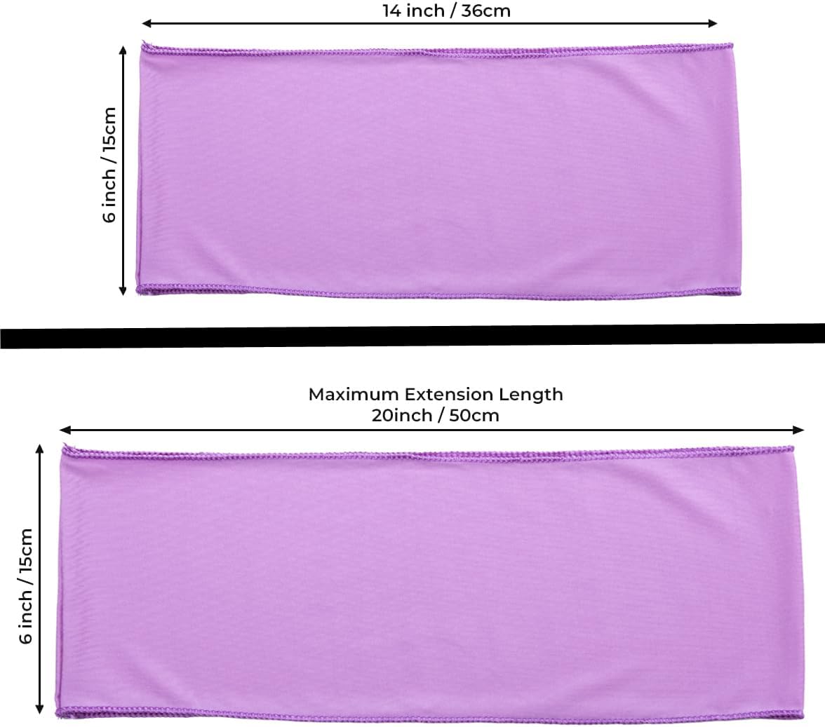 MDS Pack of 10 Spandex Chair Sashes Bows Elastic Stretch Dining Chair Bands Ties Without Slider Buckle Universal fits for Wedding Baby Shower Birthday Party Banquet Event Decoration - Light Purple