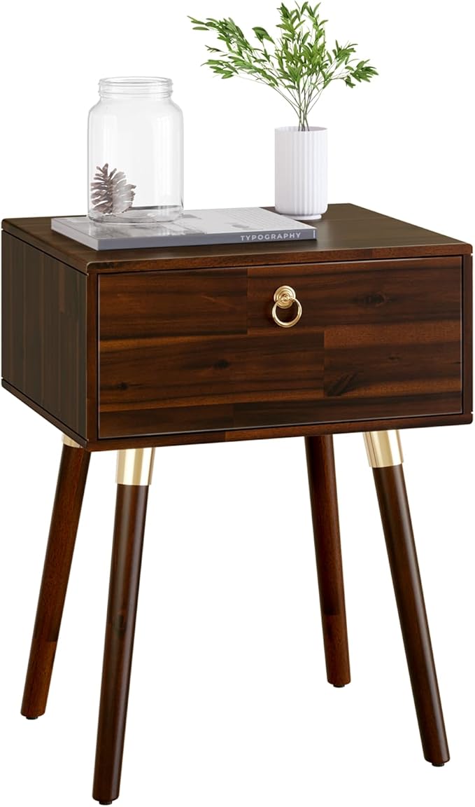 Bme Caden Solid Wood Nightstand/Side Table/End Table, Fully Assembled, - Image 3