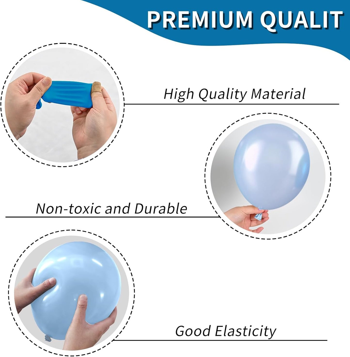 Blue Silver Balloons, Blue Silver White Balloons, Pearl Light Blue White Balloon, Silver Star Confetti Balloon for Boys Mans Birthday Baby Shower Party Wedding Graduation Bachelorette Decorations