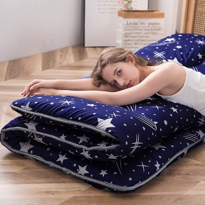 MAXYOYO Navy Starry Sky Japanese Floor Futon Mattress, Tatami Mat Portable - Image 8
