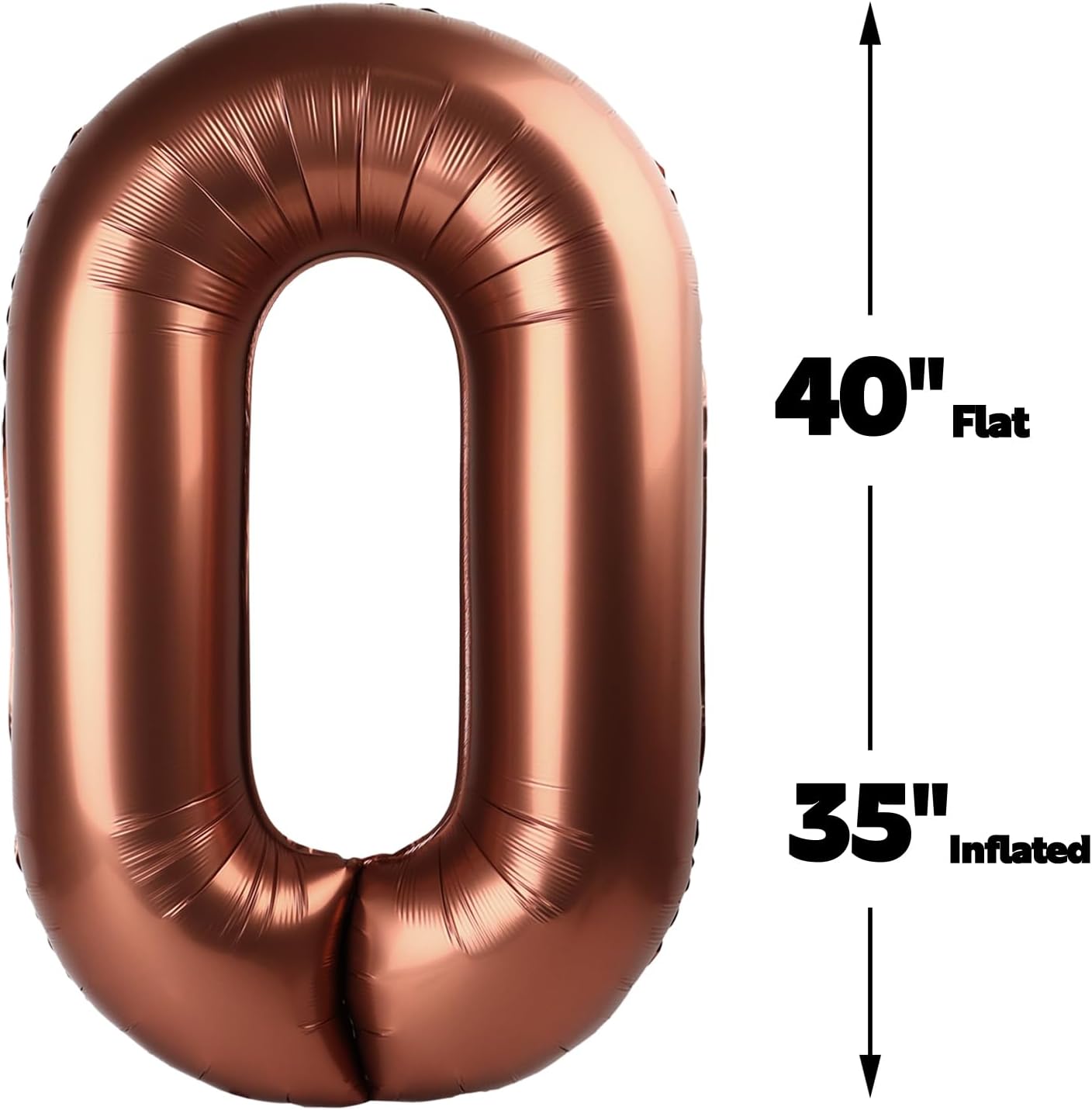 Coffee Brown 40 Inch 0 Number Balloons, 0 Decorations for 10 20 30 40 50 60 70 80 90 100 Birthday, Dark Brown Foil Giant Birthday Graduations Anniversary Party Balloon