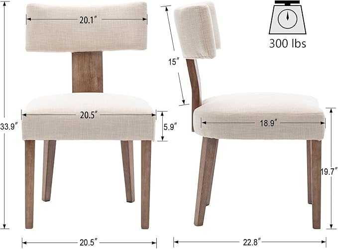 VESCASA Upholstered Farmhouse Dining Chairs - Image 6