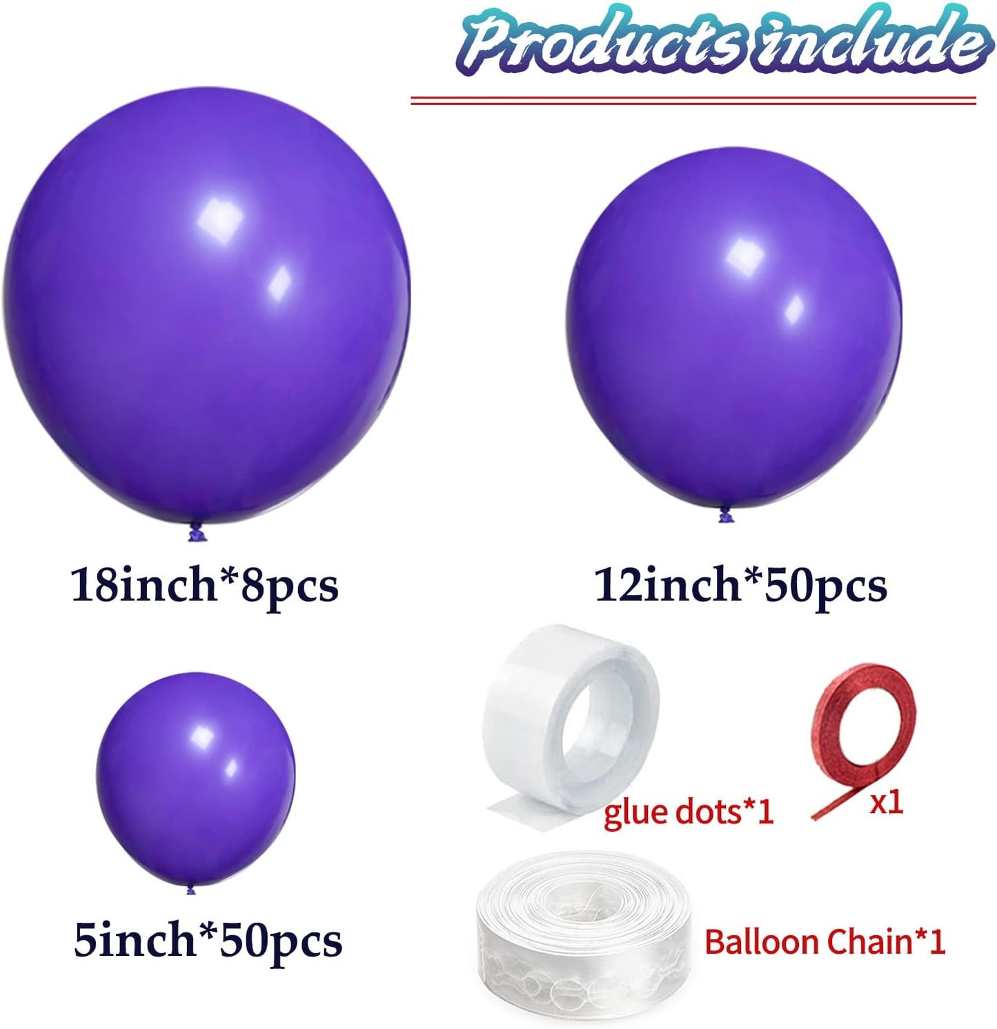 KAWKALSH Purple Balloon Arch Kit 111Pcs 18 12 5 Inch Latex Party Balloons Garland for Birthday Baby Shower Wedding Engagement Anniversary Christmas Party Decorations